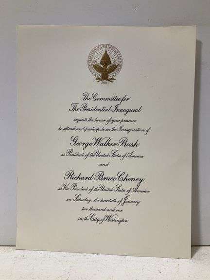 George W Bush inauguration invitation