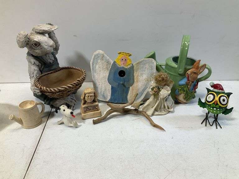 (9) angel and Peter rabbit decor lot
