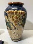 (3) 12” porcelain vase, ceramic fish, and bowl