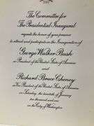 George W Bush inauguration invitation