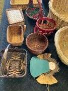 (11) baskets and boxes weaved