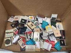 Matchbook collection with candles and holder
