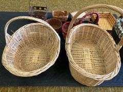(11) baskets and boxes weaved