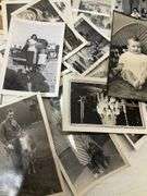 Clear tote of old pictures
