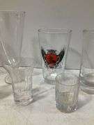 (9) miscellaneous beer, wine scotch cognac glasses