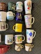 Blue tote of coffee mugs