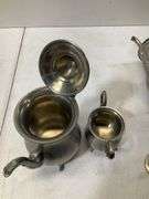 (4) Pewter tea service set