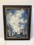 33“ x 25“ sailboat oil painting on canvas