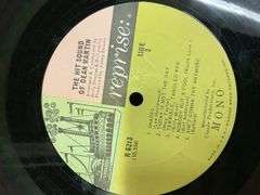 Blue tote, LP records without sleeves