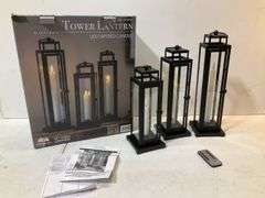 Set a three LED tower lanterns (only one candle lights)