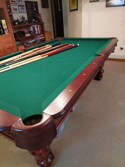 Sportcraft 7' billiards pool table W/light & cues (located off-site)