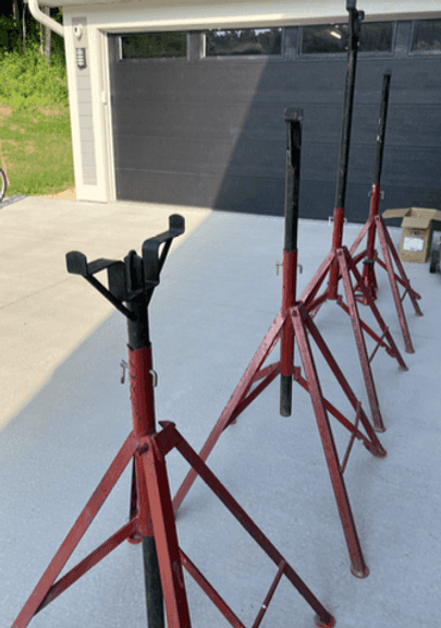 (Qty 4) RARE Single post Tri-pod scaffolding stands