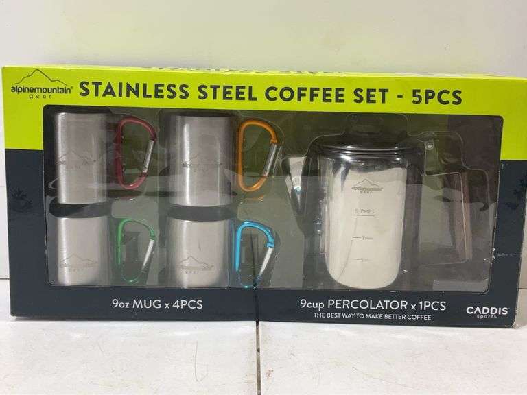 5 pc stainless steel coffee set