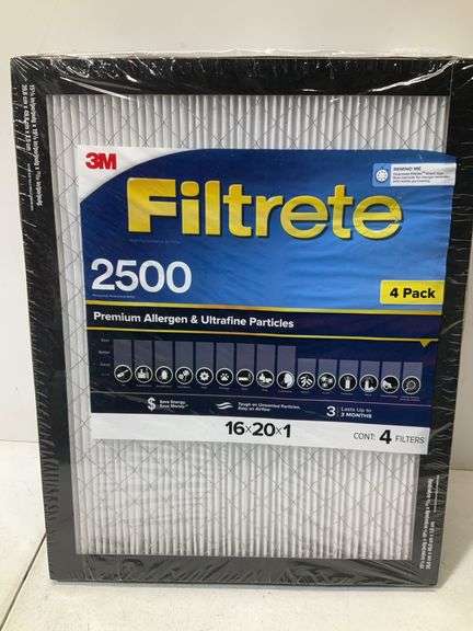 (4 pack) 16“ x 20“ x 1“ filtrate 2500