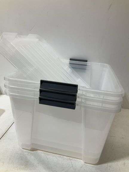 (3) 45 Qt. Clear totes W/lids