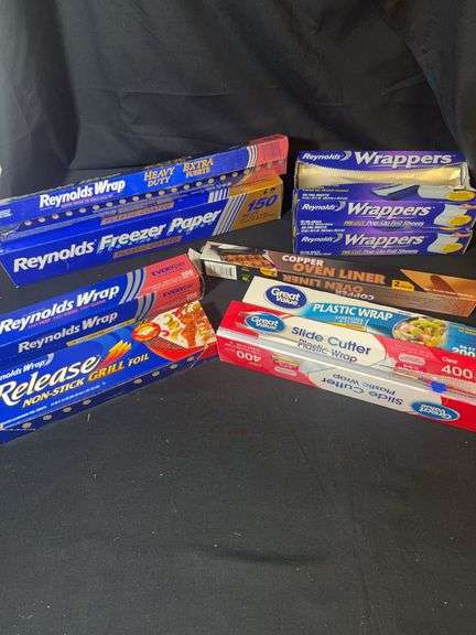 (9) Kitchen foil and plastic wrap