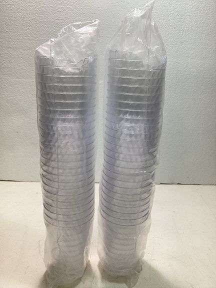 (2) stacks of chinet plastic cups