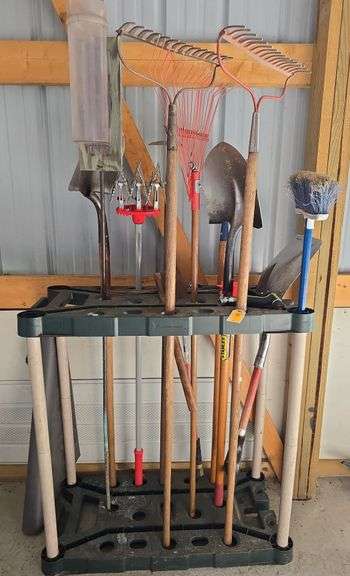 Lot of Yard Tools & Stand