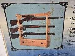 3 piece Oak Gun Rack NIB - Kramer Auction LLC
