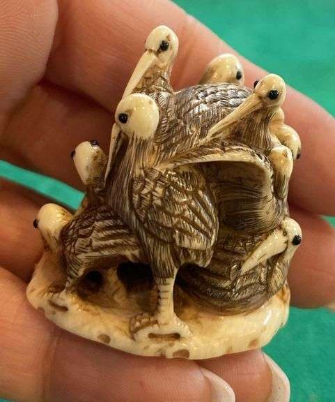 Netsuke Pile of Kiwis Ivory/Bone