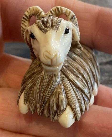 Netsuke Angora Goat Ivory/Bone
