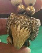 Netsuke Vulture Ivory/Bone with Beads