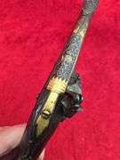 Fancy Gold Inlaid Flintlock Persian Trade Pistol