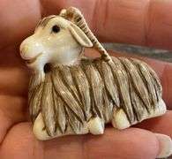 Netsuke Angora Goat Ivory/Bone