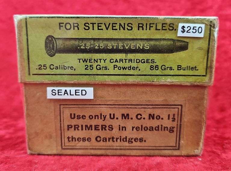 Full/sealed box of UMC 25-25 Stevens Cartridges