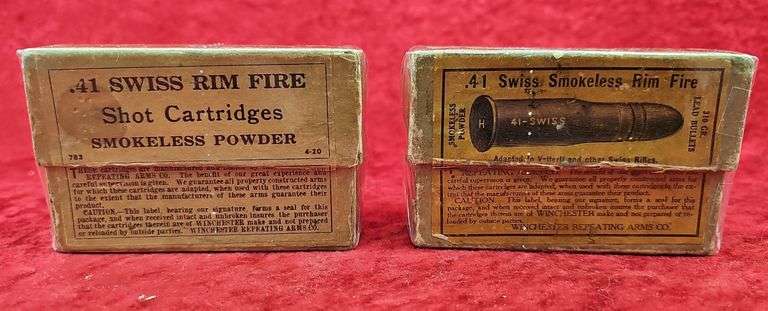 2 boxes of Winchester 41 Swiss Cartridges