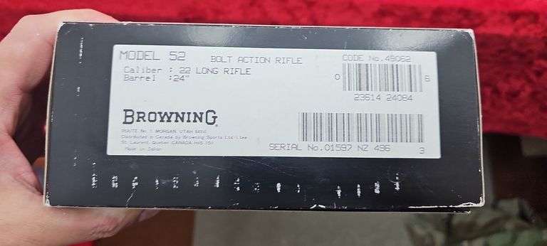 Browning  Model 52  22 cal.   Bolt Action Rifle