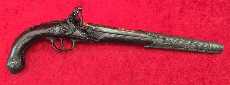Fancy Gold Inlaid Flintlock Persian Trade Pistol