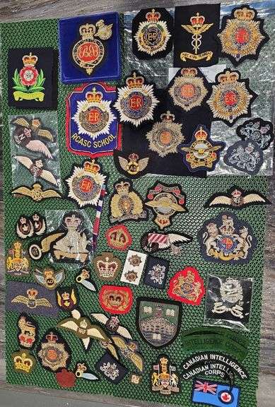 large grouping of British & Canadian Military Patches, Badges & Insignia