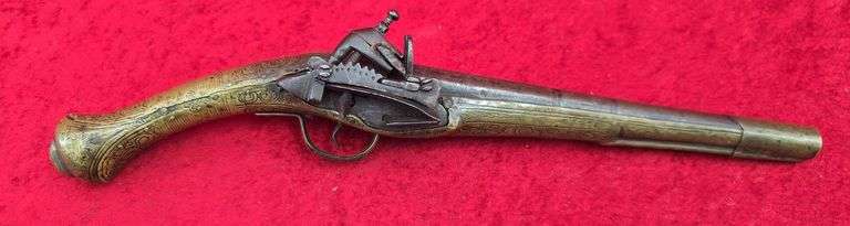 Brass Handled Miquelet Lock Far East Trade Pistol