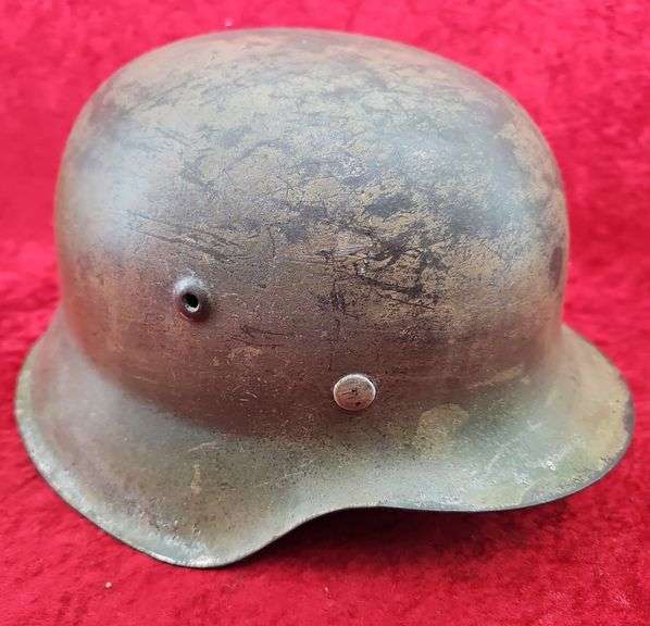 WWII German Field Camo M42 Helmet & Lunch Pail
