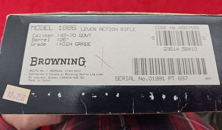 Browning  High Grade 1886 1 of 3,000  45-70  Rifle