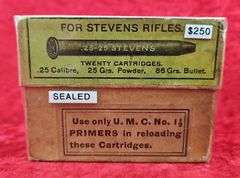 Full/sealed box of UMC 25-25 Stevens Cartridges