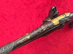 Fancy Gold Inlaid Flintlock Persian Trade Pistol