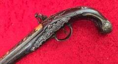 Fancy Gold Inlaid Flintlock Persian Trade Pistol
