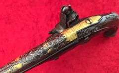 Fancy Gold Inlaid Flintlock Persian Trade Pistol