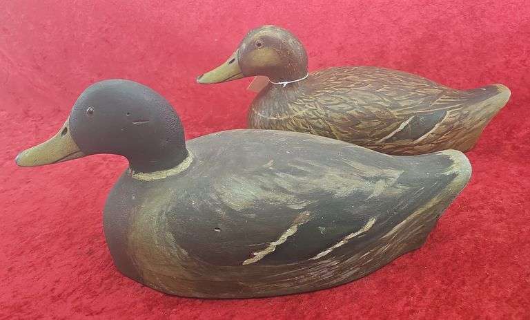 Pair of Julius Worm Mallard Decoys