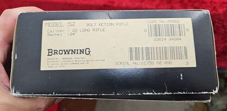 Browning   Model 52  22 cal.   Rifle w/Scope