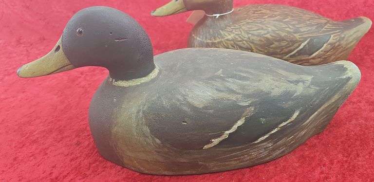 Pair of Julius Worm Mallard Decoys