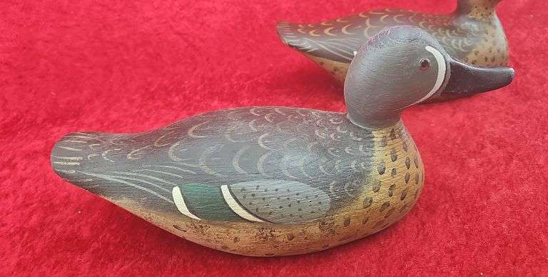 Pair of Mike Borrett Green Winged Teals