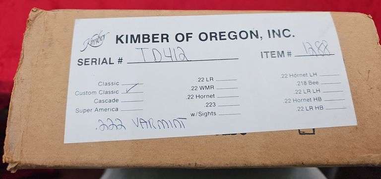 Kimber  Model 84 Custom Classic   222 cal.   Rifle