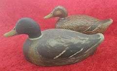 Pair of Julius Worm Mallard Decoys