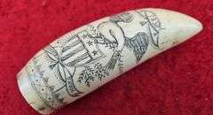 Scrimshawed Faux Ivory Whale Tooth