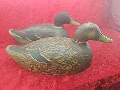 Pair of Julius Worm Mallard Decoys