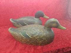 Pair of Julius Worm Mallard Decoys