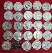 Lot of 38 Silver Washington quarters